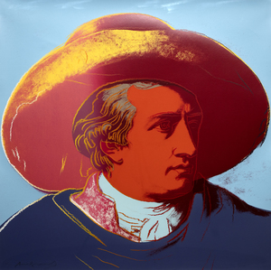 Conocido por su fascinación por la fama, las celebridades y los iconos culturales, Andy Warhol en ocasiones fue más allá de sus contemporáneos para incluir figuras históricas. De especial interés son las teorías de Goethe sobre el color, que hacían hincapié en cómo se perciben los colores y en su impacto psicológico, en contraste con la concepción newtoniana del color como fenómeno científico, basada en la física. Aunque no existe una relación directa entre la teoría del color de Goethe y el hecho de que Warhol se inspirara directamente en él para elegirlo como tema, sí destaca temáticamente la forma en que consideramos que el arte de Warhol se relaciona con las tradiciones históricas para simbolizar un vínculo entre sus respectivos campos y épocas. En este sentido, la obra sirve de homenaje y colaboración intertemporal, al vincular el lenguaje visual de Warhol con la conciencia de Goethe del color como elemento potente y estimulante de la percepción.