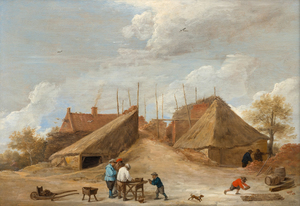 DAVID TENIERS THE YOUNGER-Craftsmen Before a House