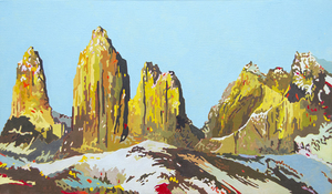 ERIC JON HOLSWADE - Untitled - oil on flashe - 18 1/2 x 32 in.