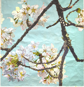 ERIC JON HOLSWADE - White Flowers - oil on flashe - 60 x 55 in.