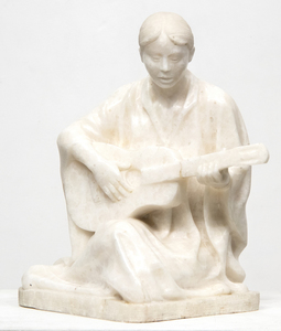FELIPE CASTANEDA - Mujer con Guitarra - marble - 16 1/2 x 10 1/2 x 10 in.