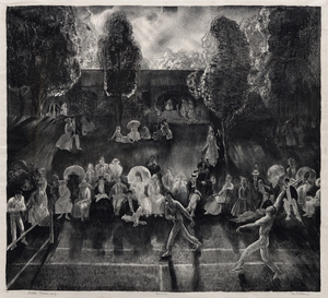 GEORGE BELLOWS - Tennis (Tennis Tournament) - lithograph on paper - 18 1/4 x 19 3/4 in.