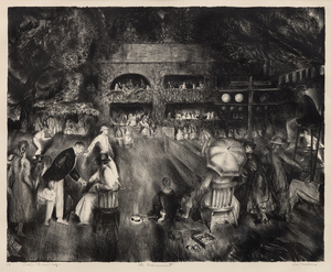 GEORGE BELLOWS - The Tournament (Tennis at Newport) - lithograph on paper - 14 3/4 x 18 1/4 in.