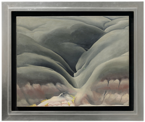 <div>Georgia O’Keeffe’s <em>Black Place II</em> (1945) belongs to one of the most profound and austere series of her career, inspired by repeated journeys to the Bisti Badlands, a remote, otherworldly area of northwestern New Mexico that she called the Black Place. Deeply compelled by this landscape, O’Keeffe often camped there so she could study its shifting forms and tonal subtleties at different hours of the day. In this work, she reduces the scene to its essentials: two massive hills pressing together, no visible horizon, and a composition defined by gravity, stillness, and quiet monumentality. The sweeping, interlocking forms create a sense of scale that feels both intimate and immense, evoking a landscape experienced as presence rather than panorama. </div><br><br><div>&nbsp;</div><br><br><div>Works from the Black Place series are exceptionally rare. Of the fourteen canvases O’Keeffe painted, only four remain in private hands; the remainder are held by major institutions including The Metropolitan Museum of Art, SFMOMA, and the Art Institute of Chicago. As a result, opportunities to encounter a work from this group outside of museum collections are exceedingly uncommon. </div><br><br><div>&nbsp;</div><br><br><div><em>Black Place II </em>has an illustrious lineage, from its earliest days in the holdings of Alfred Stieglitz’s famous New York gallery, An American Place, to the noted Philadelphia philanthropist and collector Daniel Dietrich, to the collection of Jan T. and Marica Vilcek. The painting’s legacy is further underscored by its unusually long institutional life. It was shown as early as 1946 at Stieglitz’s An American Place, and has continued to appear in major institutional retrospectives, including exhibitions at the Centre Pompidou and, most recently, the Museum of Fine Arts, Boston. This sustained public and scholarly attention has firmly established the importance of the Black Place paintings within O’Keeffe’s oeuvre. </div>