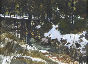 GREGORY SUMIDA - Brook's Bend - watercolor - 10 1/2 x 14 1/2 in