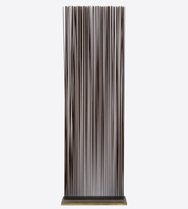 <div><font face=Calibri size=3 color=black>Harry Bertoia was an authentic visionary in art, and they are rare. Of those whose métier is sculpture, Alexander Calder and Harry Bertoia are the twentieth-century American standouts. They are engineers of beauty; their creative currency is feats of invention and pure artistry that honor our experience of them (if we are willing to quiet our mind) as if a sacred event. It was Duchamp who suggested Calder call his kinetic works “mobiles”, but it was up to Bertoia himself to coin a word to describe something for which there was little precedent. Visually precise, kinetic, and offering resonant, vibratory sound, a “Sonambient” sculpture is at once a metaphor for our sentient experience in the world yet capable of inducing an aura of transcendent experience. Given that insight, it is easy to understand Bertoia’s view that “I don’t hold onto terms like music and sculpture anymore. Those old distinctions have lost all their meaning.”</font></div>
<br>
<br><div> </div>
<br>
<br><div><font face=Calibri size=3 color=black>The present “Sonambient” sculpture is a forty-eight-inch-tall curtain of thin-gauged tines. Once activated, it becomes a 15 3/4 inch long, 8 inches deep wall of sound. Five rows of narrow tines are staggered in number, alternating between 30 and 29 tines that, when activated, present as an undulating wall of sound. When touched or moved by air currents, the rods produce a sound that, while metallic, does not betray its source of inspiration: the serene connection Bertoia felt in observing the gentle undulating movement of desert grasses. As always, this is a Bertoia sculpture that invites participation in the experience of changing shapes and sounds, a participatory work that asks us to be present in the moment, to connect across time with the object and its creator.</font></div>