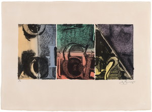JASPER JOHNS - Voice 2 - Lithographie in sieben Farben auf handgeschöpftem Fred Stiegenthaler Papier - 17 x 23 in.