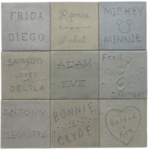 JOHN BALDESSARI - Concrete Couples - Mixografía® print on handmade paper, 9-piece suite - 48 x 48 x 1 in.