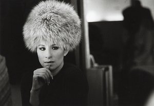 LAWRENCE SCHILLER - Barbra Streisand (fur hat) - vintage silver gelatin photograph - 11 x 14 in.