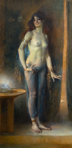MARIE FELIX HIPPOLYTE-LUCAS - Salome - oil on canvas - 77 x 38 1/8 in.
