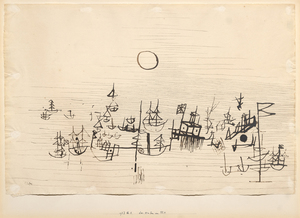 "A drawing is simply a line going for a walk."
<br>-Paul Klee
<br>
<br>A significant draftsman, Paul Klee's works on paper rival his works on canvas in their technical proficiency and attention to his modern aesthetic.  As an early teacher at the Bauhaus school, Klee traveled extensively and inspired a generation of 20th Century Artists.  
<br>
<br>Klee transcended a particular style, instead creating his own unique visual vocabulary.  In Klee's work, we see a return to basic, geometric forms and a removal of artistic embellishment.  "Der Hafen von Plit" was once owned by Alfred H. Barr, Jr., the First Director of the Museum of Modern Art, New York.