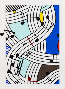 ROY LICHTENSTEIN - Komposition I - Farbsiebdruck auf Lanaquarelle Aquarellpapier - 39 3/4 x 30 in.