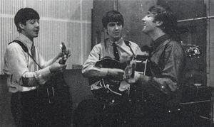 RUSSELL YOUNG - Beatlemania - acrylic, oil based ink, and diamond dust screenprint on linen - 36 x 60 in.