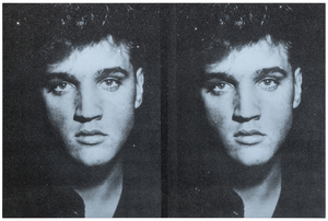RUSSELL YOUNG - Elvis Heartbreak Hotel (Diptych) - acrylic and oil based ink and diamond dust hand pulled
screen print on linen - 63 x 94 in.
