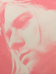 RUSSELL YOUNG - Kurt Cobain - acrylic paint, enamel and diamond dust screen print on linen - 62 x 48 in.