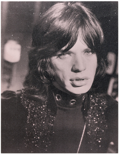 RUSSELL YOUNG - Mick Jagger (Sympathy for the Devil) - acrylic, oil based ink, screenprint with diamond dust on linen - 62 x 48 in.