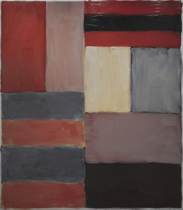 The frame of reference for Irish American Sean Scully’s signature blocks and stripes is vast. From Malevich’s central premise that geometry can provide the means for universal understanding to Rothko’s impassioned approach to color and rendering of the dramatic sublime, Scully learned how to condense the splendor of the natural world into simple modes of color, light, and composition. Born in Dublin in 1945 and London-raised, Scully was well-schooled in figurative drawing when he decided to catch the spirit of his lodestar, Henri Matisse, by visiting Morocco in 1969. He was captivated by the dazzling tessellated mosaics and richly dyed fabrics and began to paint grids and stipes of color. Subsequent adventures provided further inspiration as the play of intense light on the reflective surfaces of Mayan ruins and the ancient slabs of stone at Stonehenge brought the sensation of light, space, and geometric movement to Scully’s paintings. The ability to trace the impact of Scully’s travels throughout his paintings reaffirms the value of abstract art as a touchstone for real-life experience.&lt;br&gt;&lt;br&gt;&lt;br&gt;Painted in rich, deep hues and layered, nuanced surfaces, Grey Red is both poetic and full of muscular formalism. Scully appropriately refers to these elemental forms as ‘bricks,’ suggesting the formal calculations of an architect. As he explained, “these relationships that I see in the street doorways, in windows between buildings, and in the traces of structures that were once full of life, I take for my work. I use these colors and forms and put them together in a way that perhaps reminds you of something, though you’re not sure of that” (David Carrier, Sean Scully, 2004, pg. 98). His approach is organic, less formulaic; intuitive painter’s choices are layering one color upon another so that contrasting hues and colors vibrate with subliminal energy. Diebenkorn comes to mind in his pursuit of radiant light. But here, the radiant bands of terracotta red, gray, taupe, and black of Grey Red resonate with deep, smoldering energy and evoke far more affecting passion than you would think it could impart. As his good friend, Bono wrote, “Sean approaches the canvas like a kickboxer, a plasterer, a builder. The quality of painting screams of a life being lived.”
