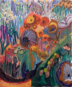 שרה יוז, שנולדה באטלנטה בשנת 1981 ומתגוררת בברוקלין, ידועה בגישתה הייחודית לציור נוף, המשלבת השפעות היסטוריות עם רגישויות עכשוויות. פלטת הצבעים הצוהלת שלה מזכירה מאסטרים כמו אנרי מאטיס, המועברת עם הנועזות החזותית המסוגננת של דייוויד הוקני תוך הכרה במסורת רחבה יותר של ציור נוף, כולל השפעות מהאר-נובו, הפוביזם והאקספרסיוניזם הגרמני. All the Pretty Faces הוא סינתזה מודרנית של תנועות אמנות היסטוריות ודימויים דיגיטליים עכשוויים, המציגים בפני הצופים עולמות שובי לב ומומצאים המגשרים בין העבר להווה. זה גם מתקשר לאחד הציטוטים הבולטים ביותר של יוז על הנופים החדשניים שלה המלאים באלמנטים פנטסטיים: &quot;לעתים קרובות חשבתי על הפרחים והעצים כעל דמויות. לפעמים אפילו גל או שמש בציור מקבלים אישיות, אז זה משתנה בהתאם לאיך שהעבודה מסתדרת&quot;.