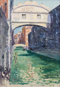 SIR WINSTON CHURCHILL - Venice, The Bridge of Sighs - oil on board - 19 3/4 x 13 3/4 in.