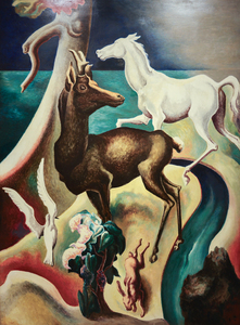 توماس هارت بنتون - خيال حيواني - زيت على معدن - 62 × 47 1/2 × 1 بوصة.