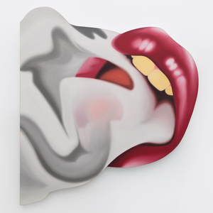 TOM WESSELMANN - Smoker No. 21 - oil on shaped canvas - 74 1/2 x 67 1/2 in.