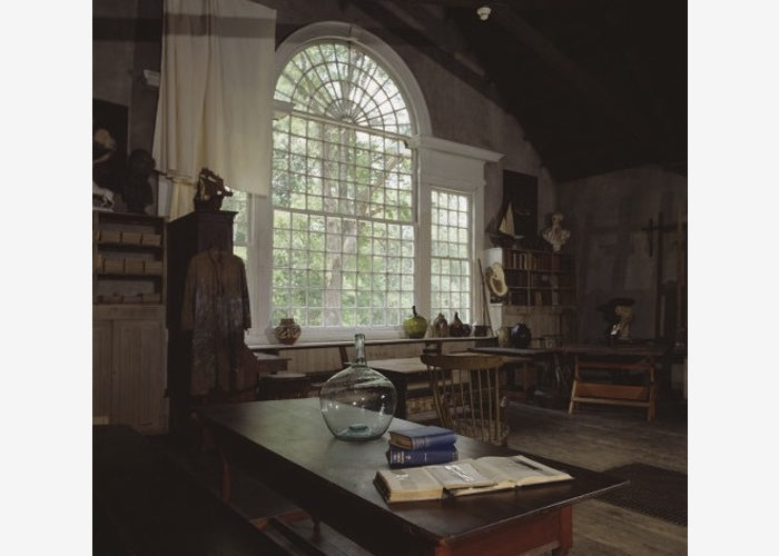 Wyeth Studio Window and bottle on desk