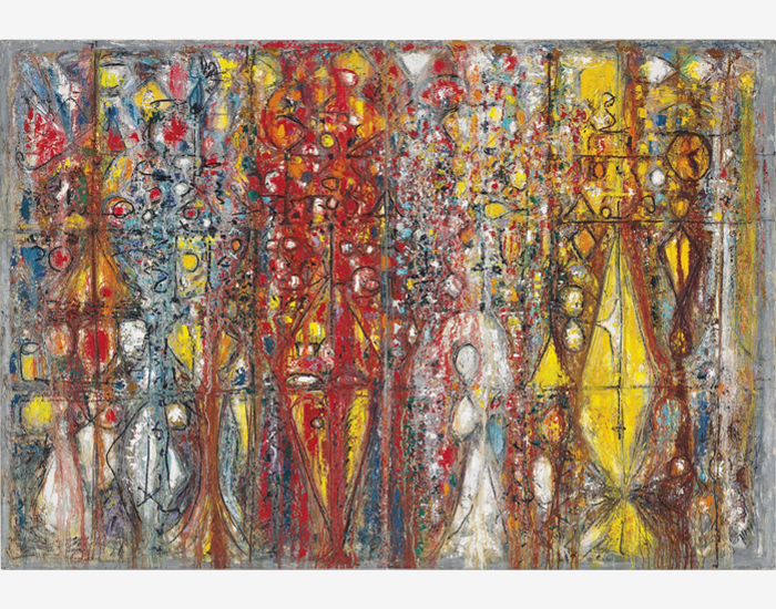 "Blood Wedding" (1958) sold for $2,629,000. Oil on canvas, 77 x 112 3/4 in. Sold at Christie's New York: November 2015.