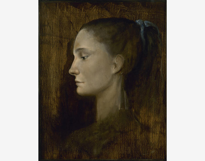 &quot;Portrait de jeune fille&quot; (c. 1955) 油彩・キャンバス、16 1/8 x 13 in.