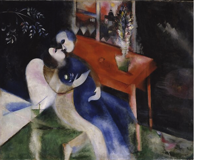 &quot;The Lovers (1913-1914), huile sur toile, 42 7/8 x 53 in, The Met, New York